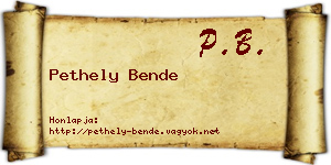 Pethely Bende névjegykártya
